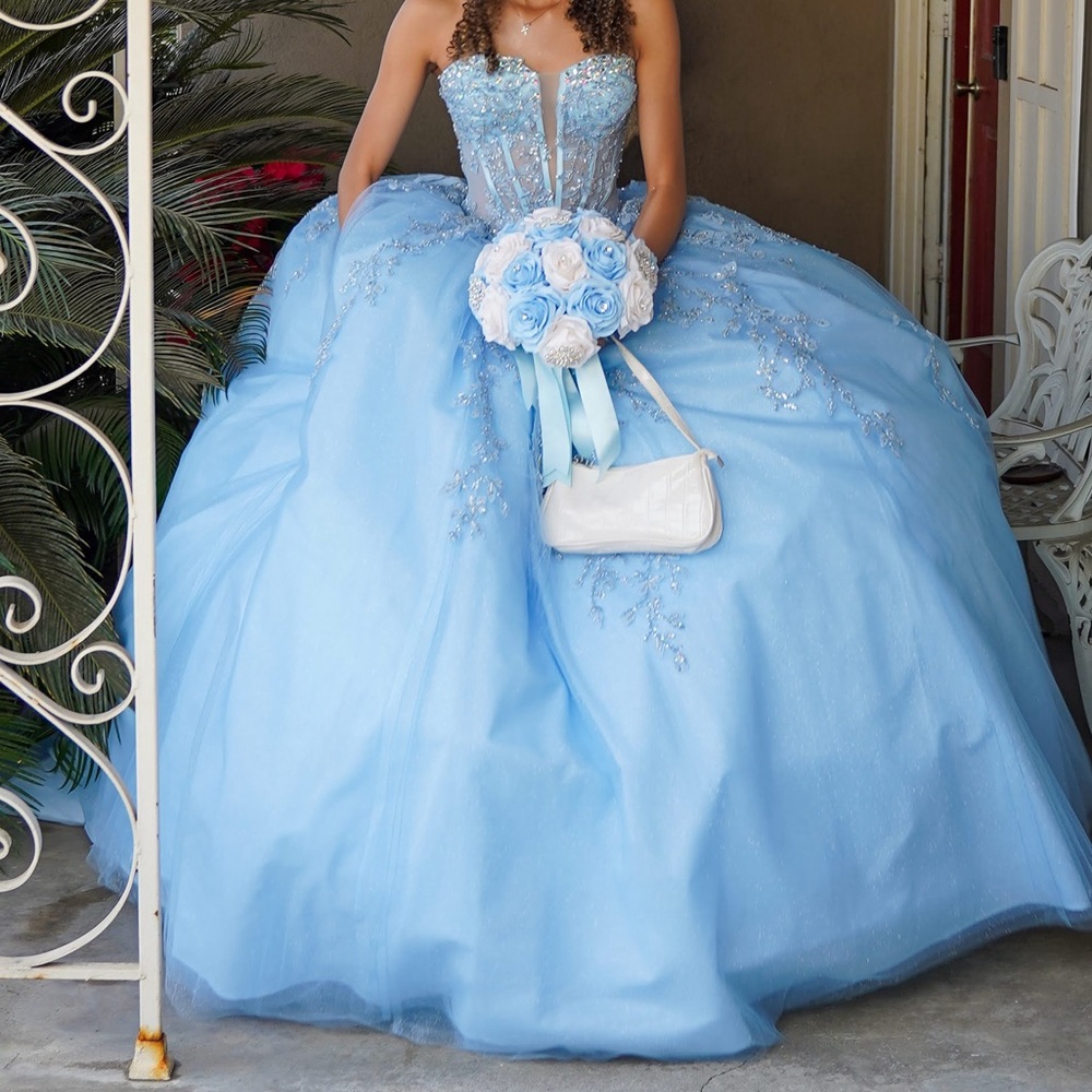 Light blue wedding or quincena dress